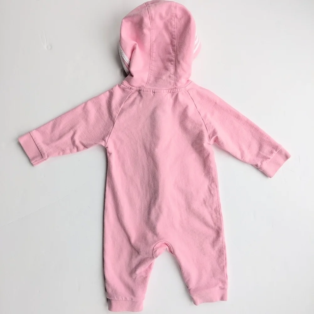 ADIDAS Pink Baby Girl's Logo Hood Coverall